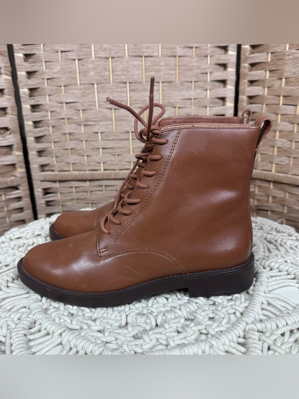 Madewell Evelyn Lace-Up Ankle Combat Boots - Size 8 - Picture 4 of 11